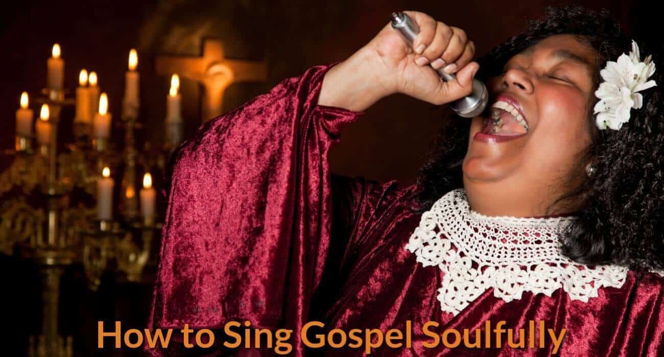 Gospel singer is singing in a very emotional state.
