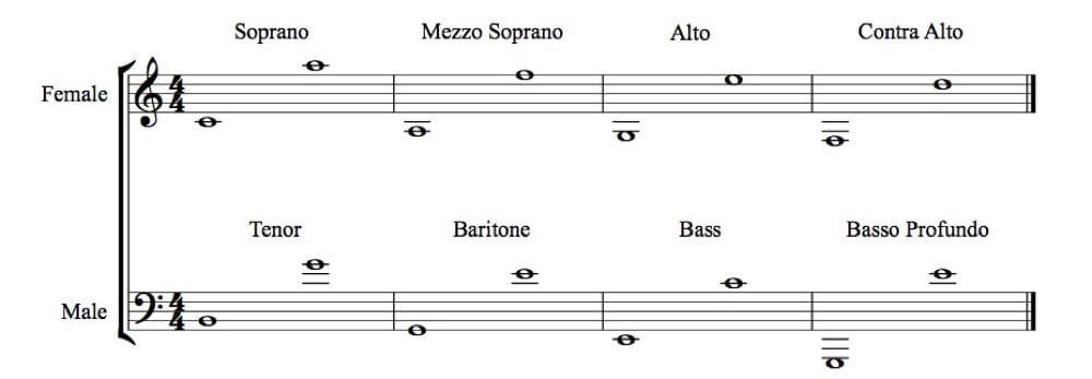 Octave Range Chart