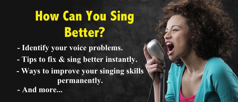 Singer singing out her best.