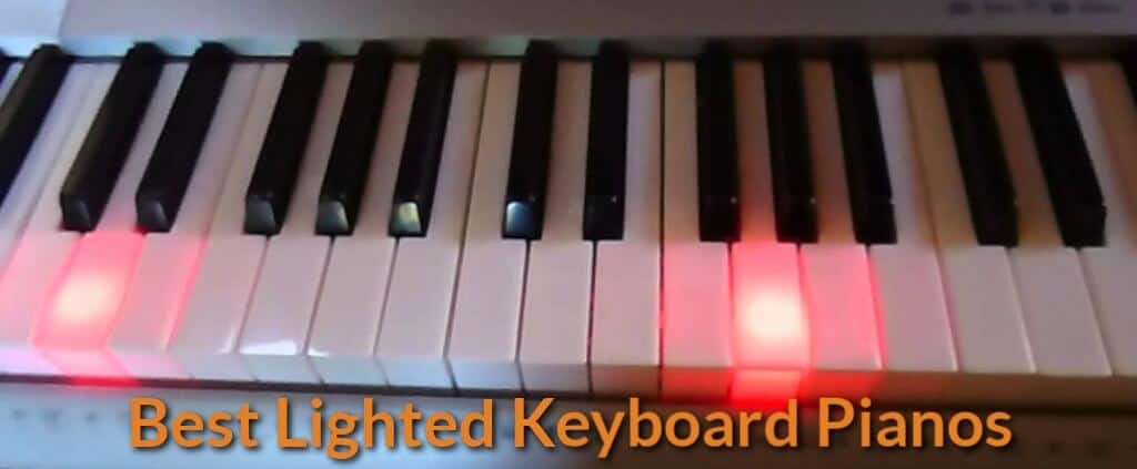A photo showing how the lighted piano keyboard works.