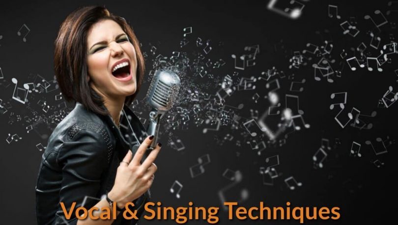 Vocalist using different types of singing techniques to project singing voice.